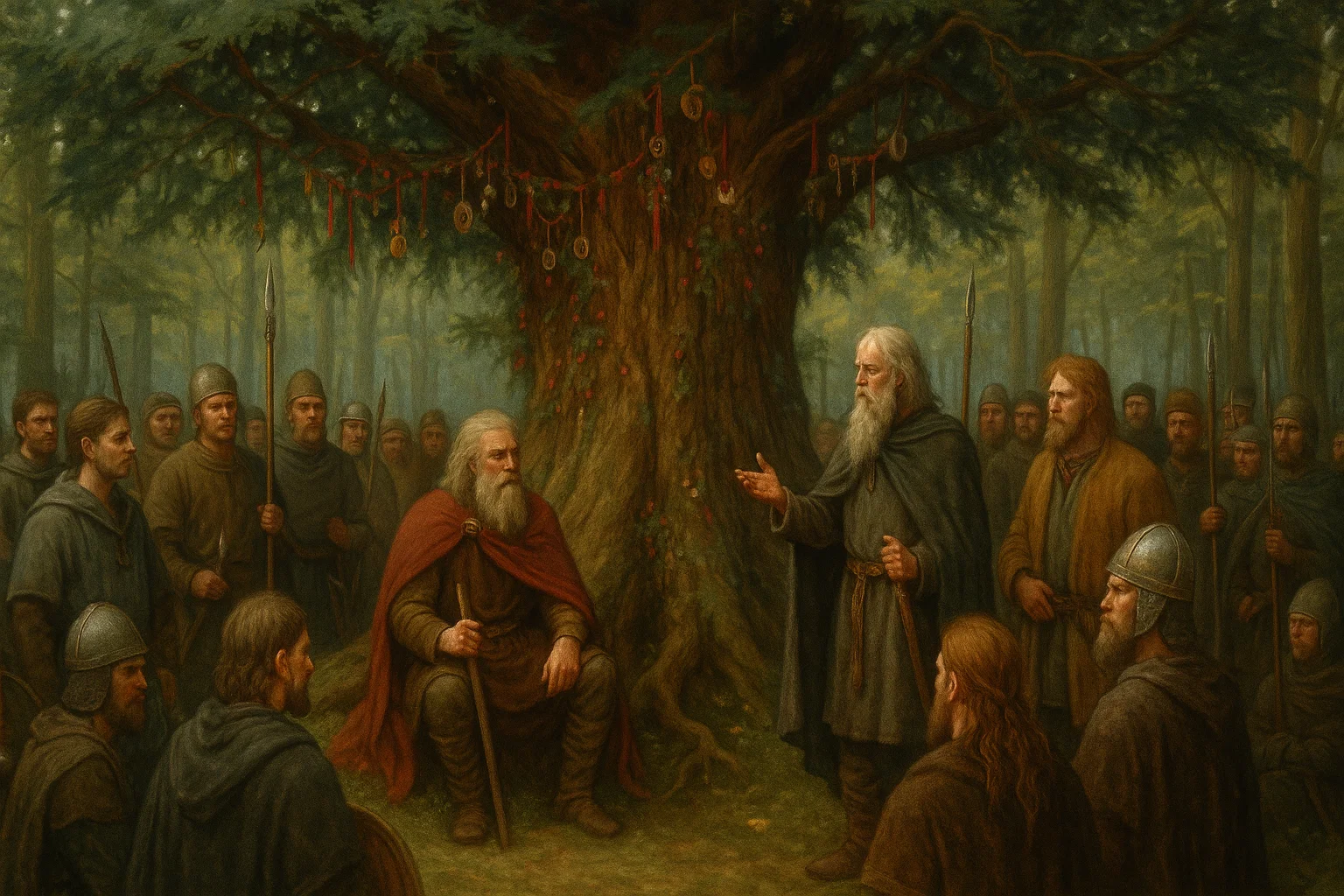 Frisian representatives gathering at the Upstalsboom, the ancient assembly tree