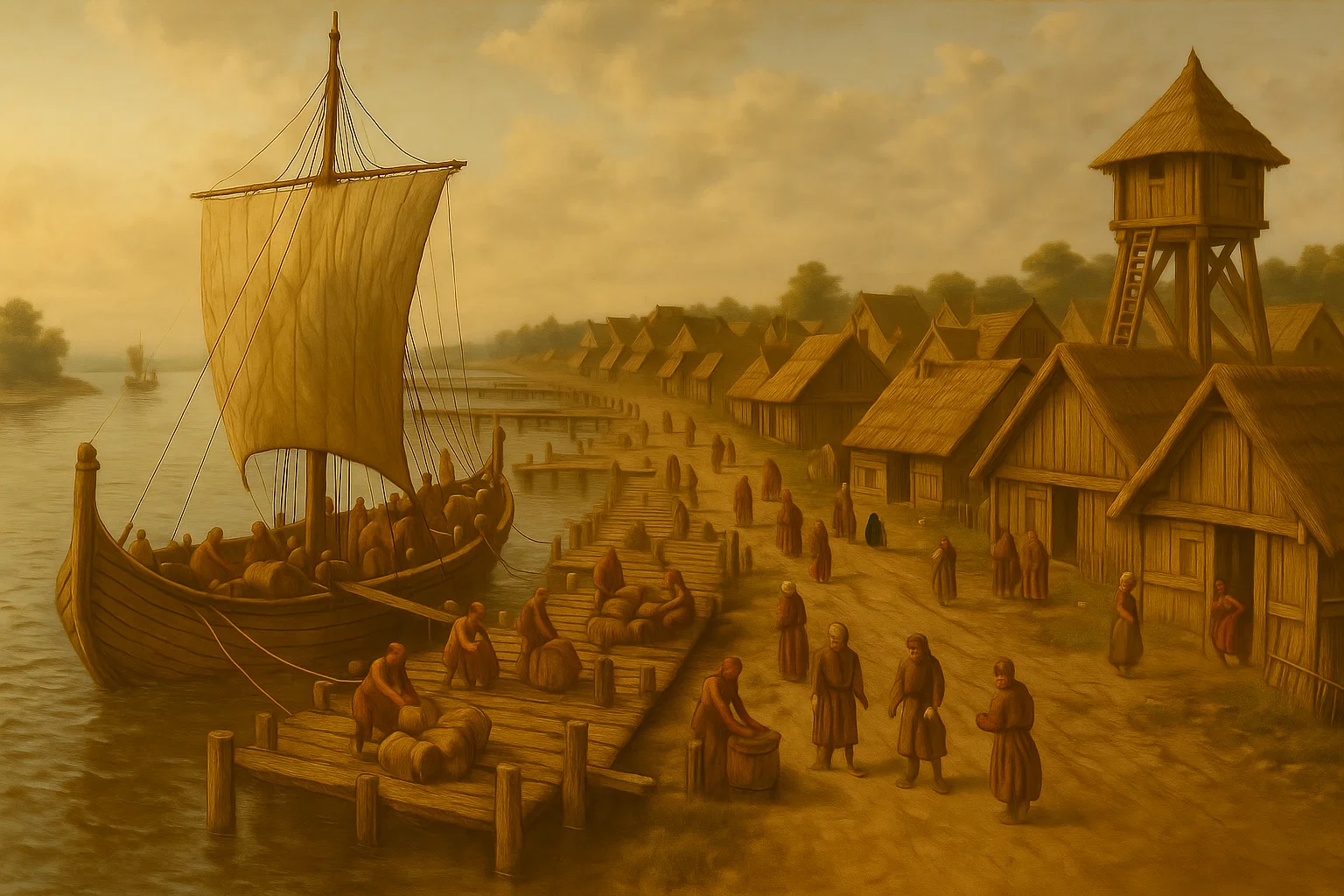 Early medieval trading vessel