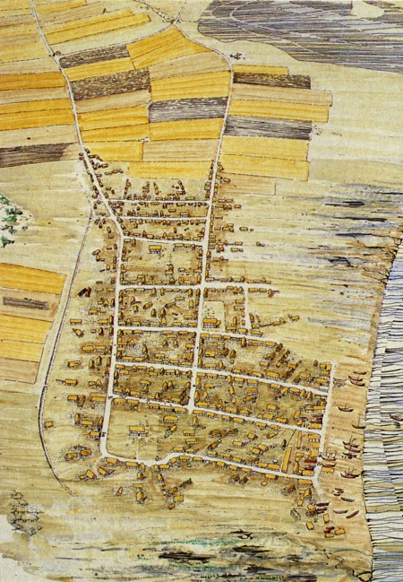 Early medieval trading port showing commercial connections